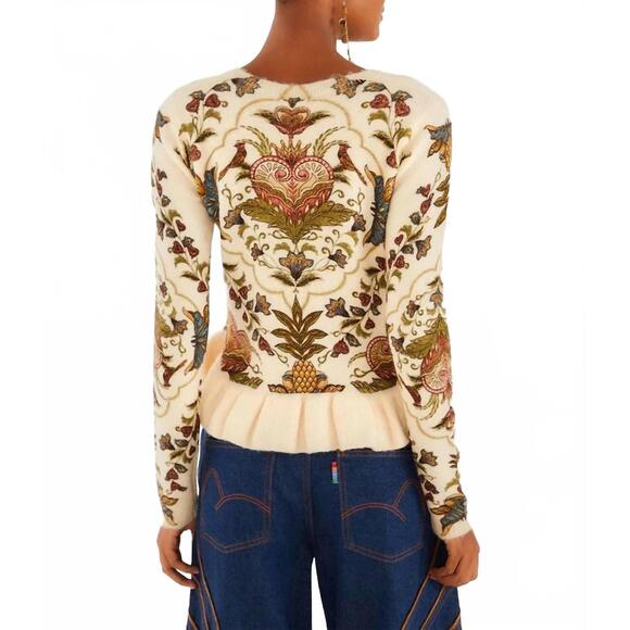 NEW FARM RIO majestic hearts knit top in cream - Picture 3 of 4